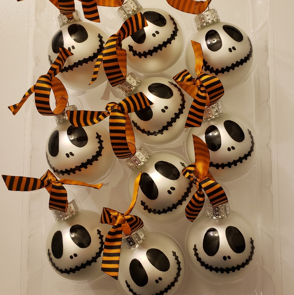 Jack Skellington Mini Ornament Set 10 Pc Christmas